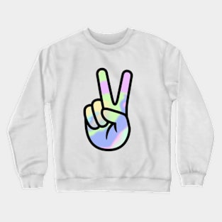 Pastel Tie Dye Peace Sign Crewneck Sweatshirt